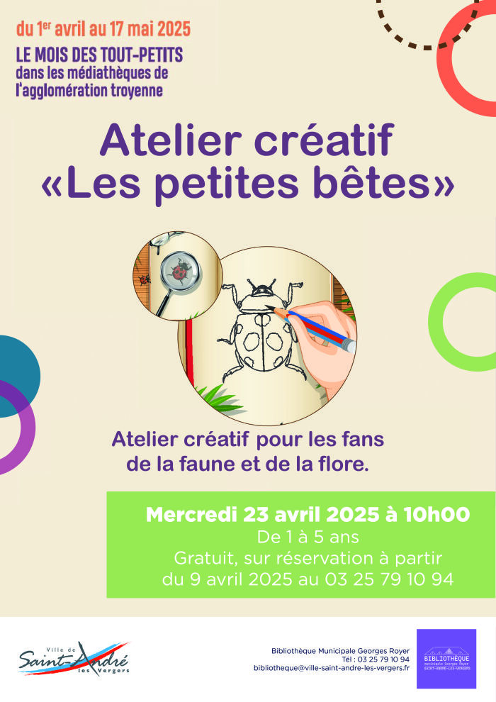 affiche atelier créatif Service Communication de Saint-André-les-Vergers