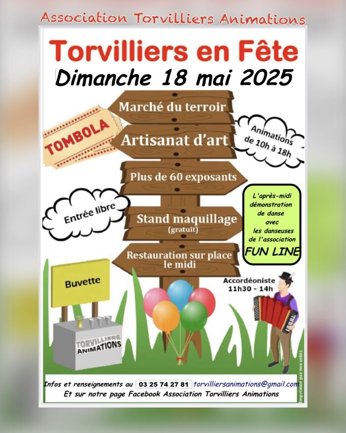 Affiche vide-greniers Association Torvilliers Animations