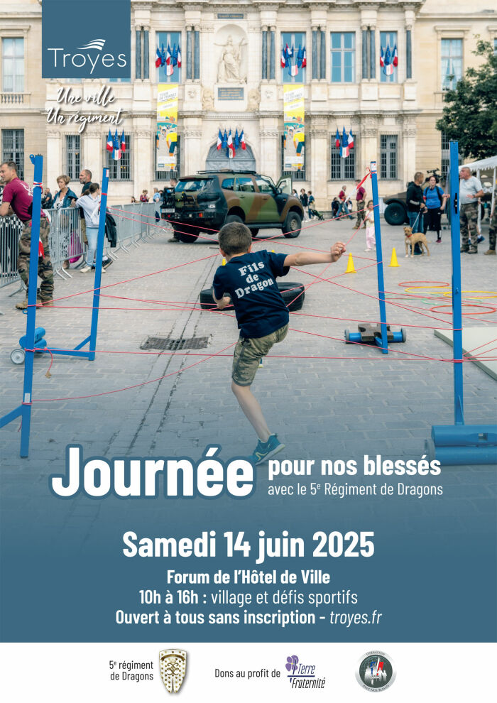 affiche courons pour nos blessés Ville de Troyes