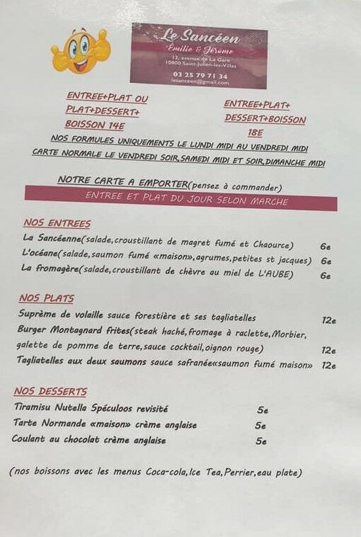 le sancéen carte à emporter.jpg Le Sancéen